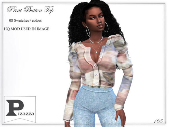 The Sims 4 Print Button Top by pizazz
