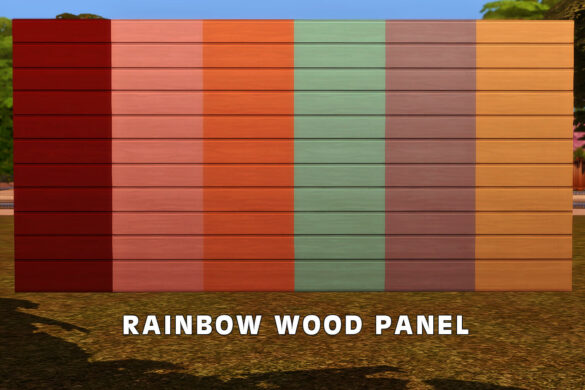 The Sims 4 rainbow wood panel basegame compatible