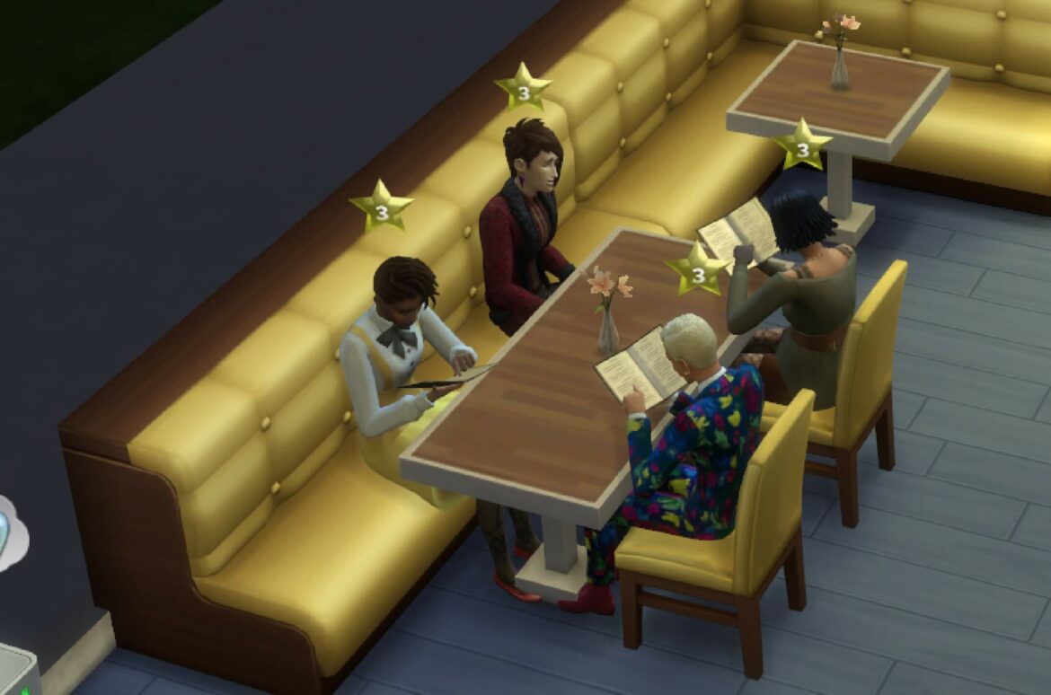 The Sims 4 Restaurant Group Diners of 4, 5, 6, 7 and 8