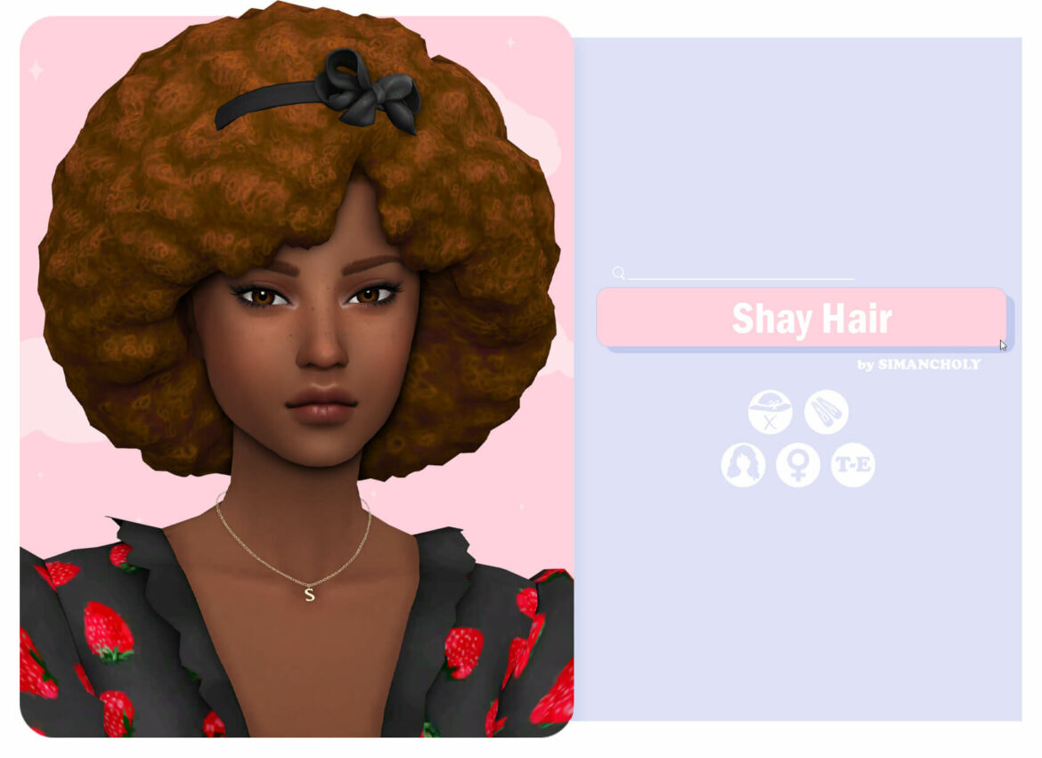 The Sims 4 shay hair by simancholy base game compatible