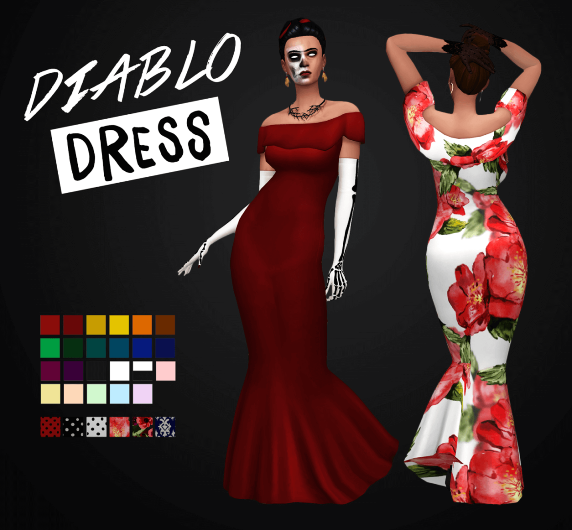 simblreen day 3 diablo dress a gown with spanish