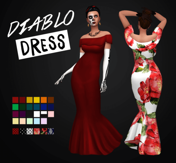simblreen day 3 diablo dress a gown with spanish