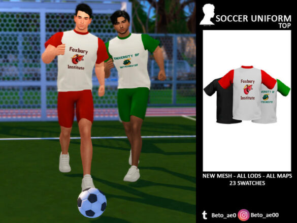 The Sims 4 Soccer Uniform (Top) by Beto_ae0