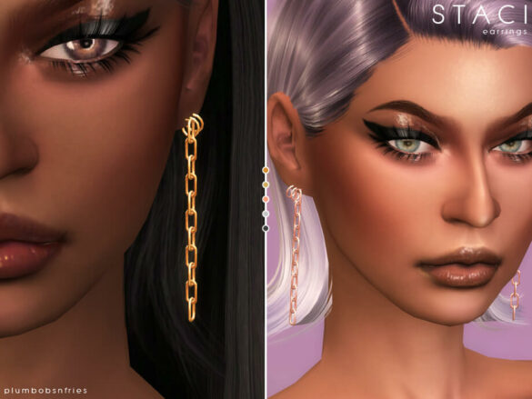 The Sims 4 STACI earrings by Plumbobs n Fries