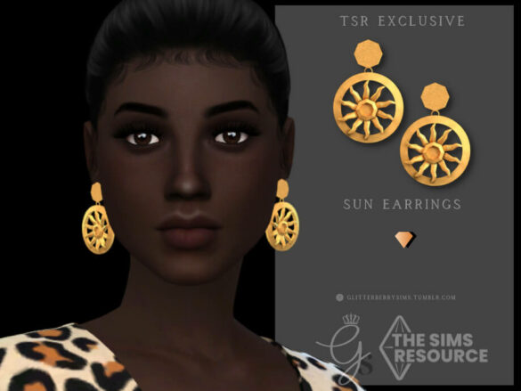 The Sims 4 Sun Earrings by Glitterberryfly