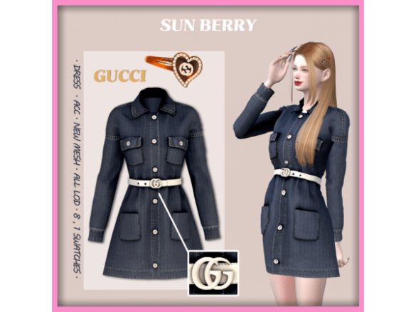 [sunberry] GUCCI belt dress & Hair clip 300