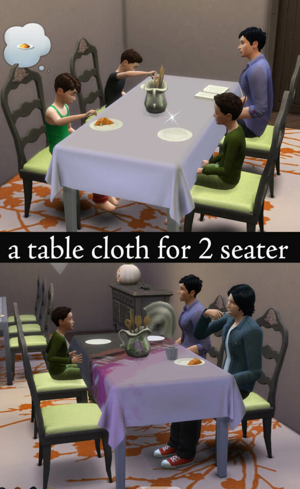 The Sims 4 Table cloth for 2 seater