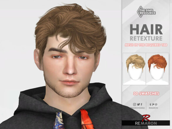 The Sims 4 TO0929 Hair Retexture by remaron