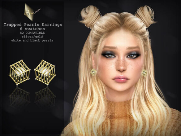 The Sims 4 Trapped Pearls Earrings by AurumMusik