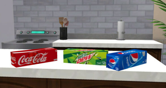 The Sims 4 ts4 12 pack canned sodas
