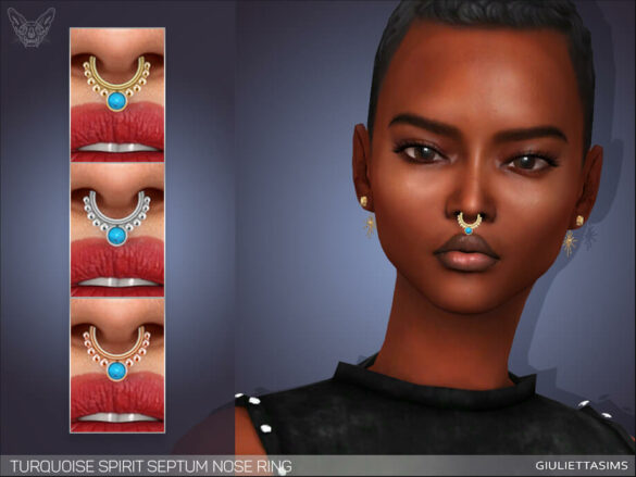 Turquoise Spirit Septum Nose Ring by feyona at TSR
