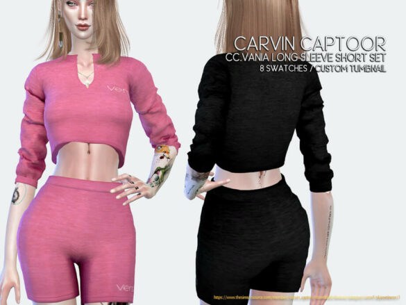 The Sims 4 Vania Long Short Set by carvin captoor
