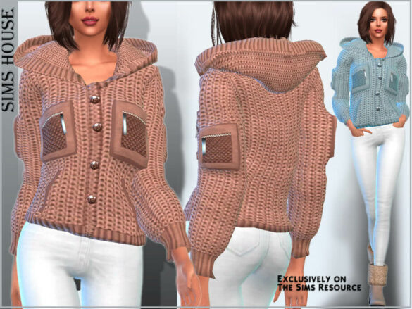 Women’s knitted hooded jacket by Sims House