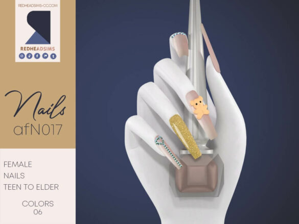The Sims 4 AF NAILS N017 at REDHEADSIMS