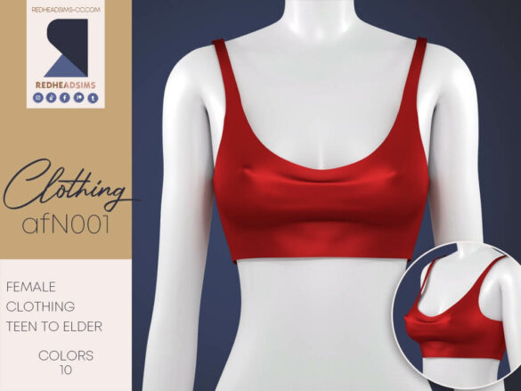 The Sims 4 AF Top N 001 from Red Head Sims