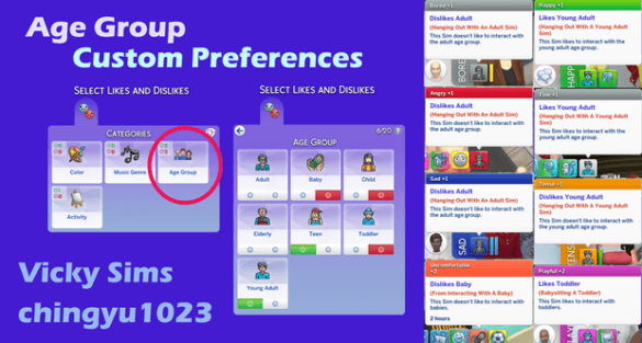 The Sims 4 Age Group Custom Preferences