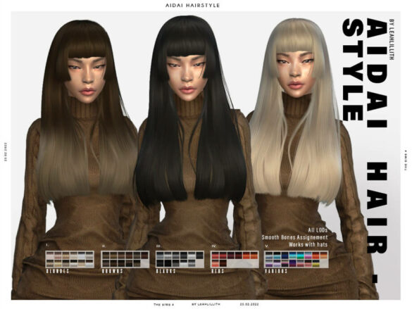 The Sims 4 Aidai Hairstyle by Leah Lillith at TSR