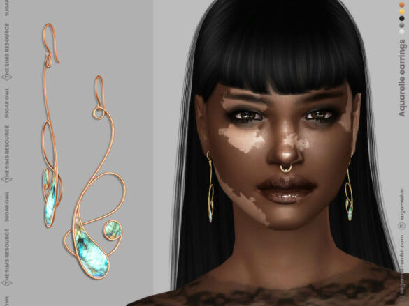 The Sims 4 Aquarelle earrings by sugar owl at TSR