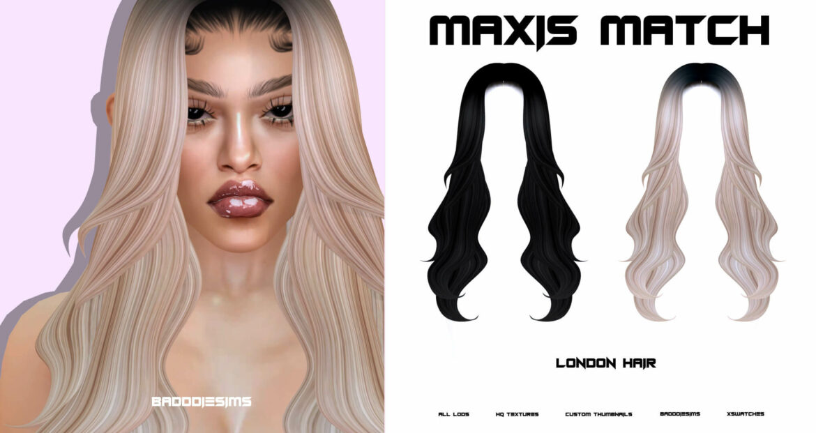 The Sims 4 badddiesims london hair public release