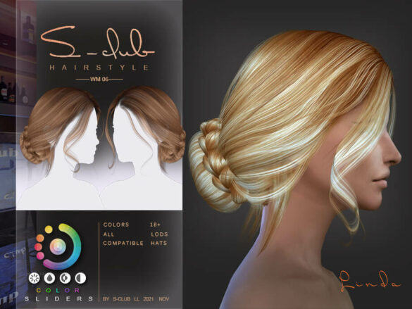 The Sims 4 Braid bun hairstyle by S-Club