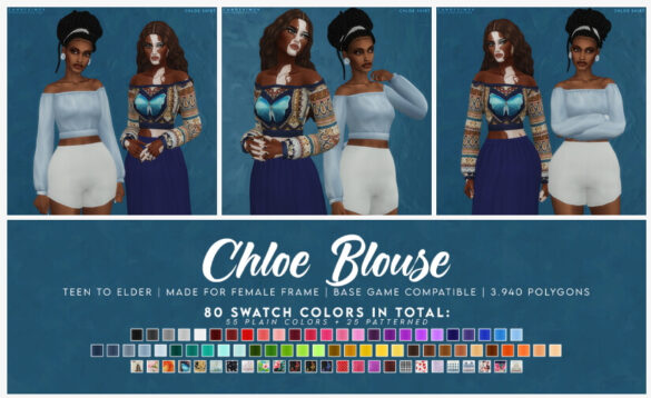 The Sims 4 CHLOE BLOUSE at Candy Sims 4