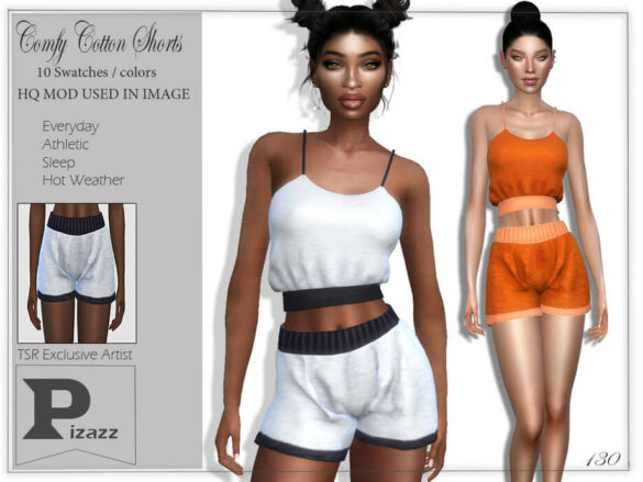 The Sims 4 Comfy Cotton Shorts by pizazz from TSR