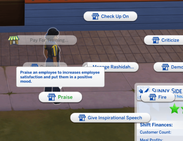 The Sims 4 Employee Praise Check On Cooldown