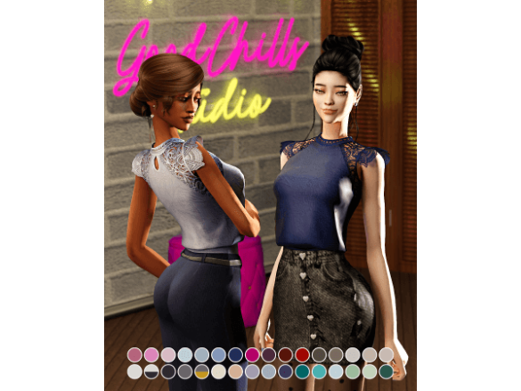 Top Blouse Lace Yoke