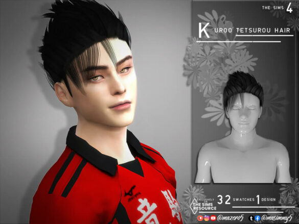 The Sims 4 Hair Kuroo Tetsurou by Mazero5