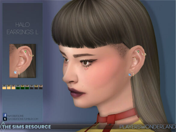 The Sims 4 Halo Earrings L by PlayersWonderland