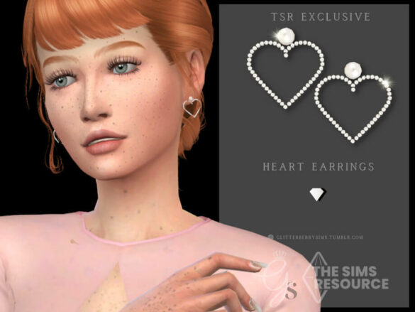 Heart Pearl Earrings by Glitterberryfly at TSR