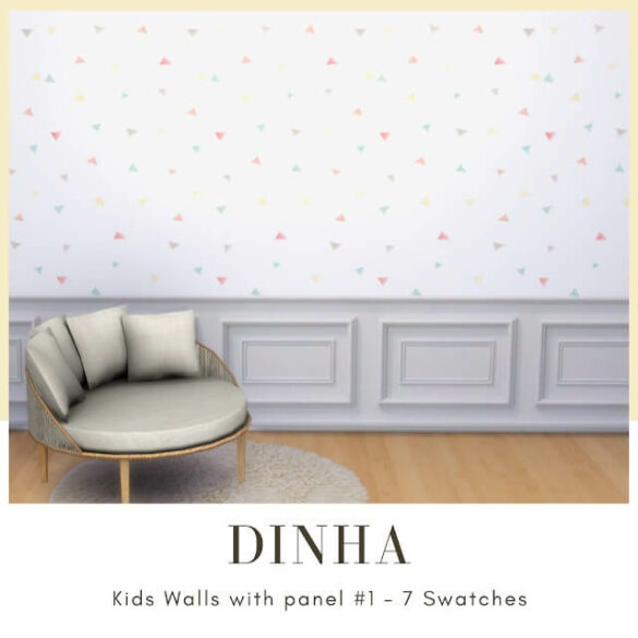 The Sims 4 Kids Wall with panel #1 at Dinha Gamer