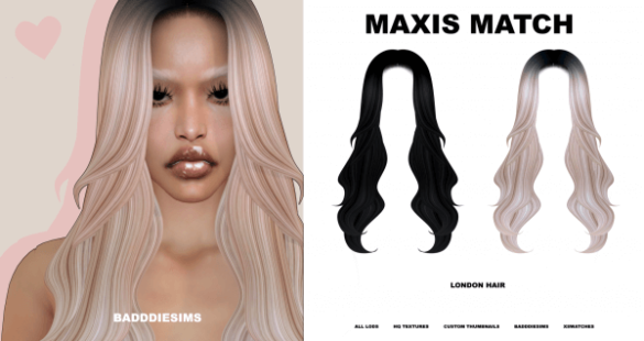 The Sims 4 LONDON HAIR by BADDDIESIMS