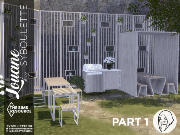 The Sims 4 Louane outdoor BBQ set (part 1) by Syboubou