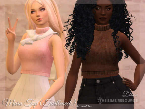 The Sims 4 Mara Top (Turtleneck) by Dissia at TSR