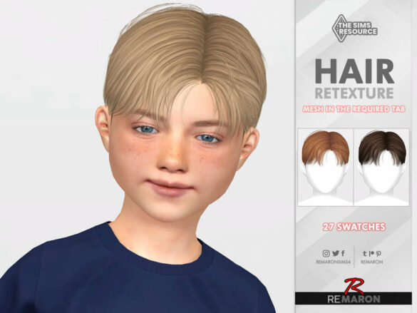 The Sims 4 Maritini Child Hair Retexture by remaron
