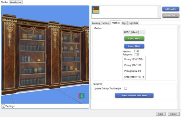 Mounted Mahogany and Satine Bookcase