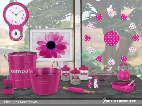 The Sims 4 Pink Decoratives by Pilar at TSR