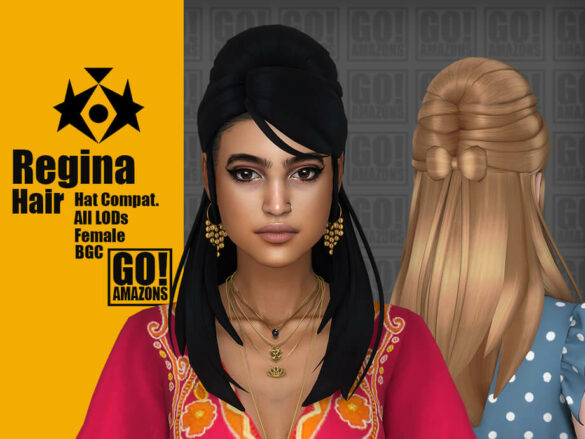 The Sims 4 Regina Hair by GoAmazons