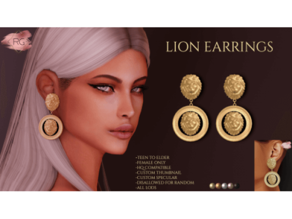 The Sims 4 [RG] Lion Earrings