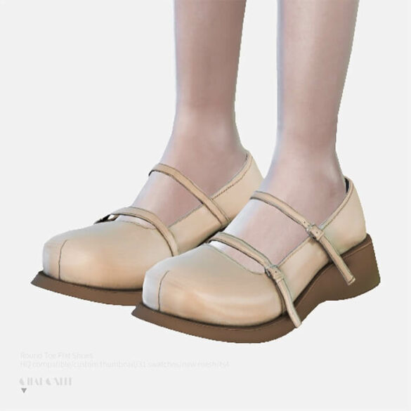 The Sims 4 Round Toe Flat Shoes at Charonlee