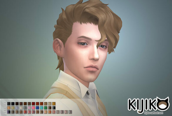 The Sims 4 Short Hair with Wavy Long Bangs at Kijiko