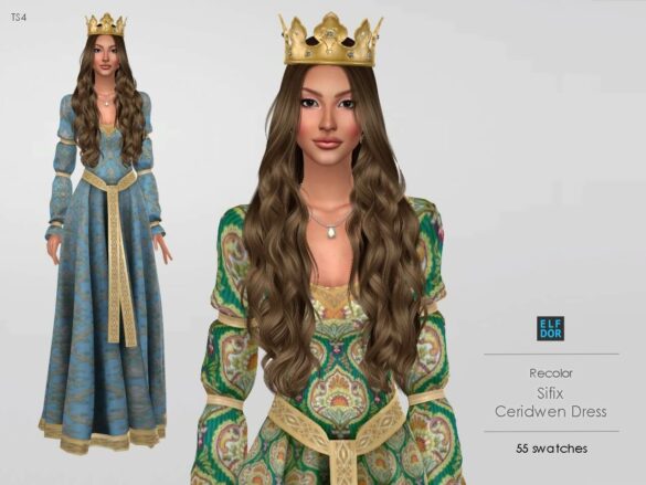 The Sims 4 Sifix Ceridwen Dress RC at Elfdor Sims