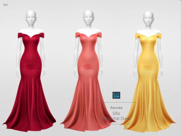 The Sims 4 Sifix Chantal Dress RC at Elfdor Sims