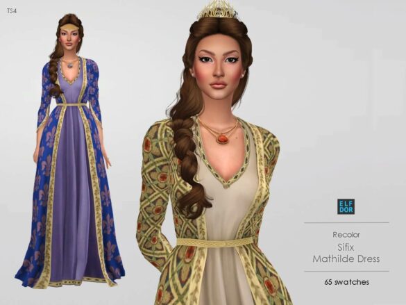 The Sims 4 Sifix Mathilde Dress RC at Elfdor Sims