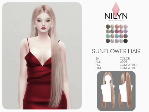 The Sims 4 SUNFLOWER HAIR by Nilyn