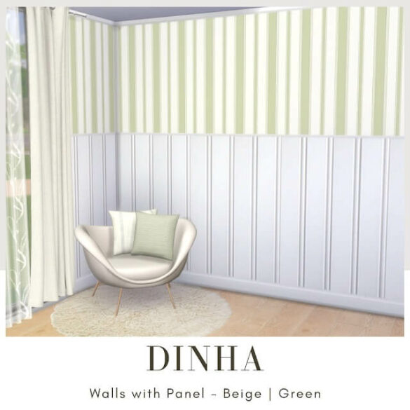 The Sims 4 Walls with Panel at Dinha Gamer