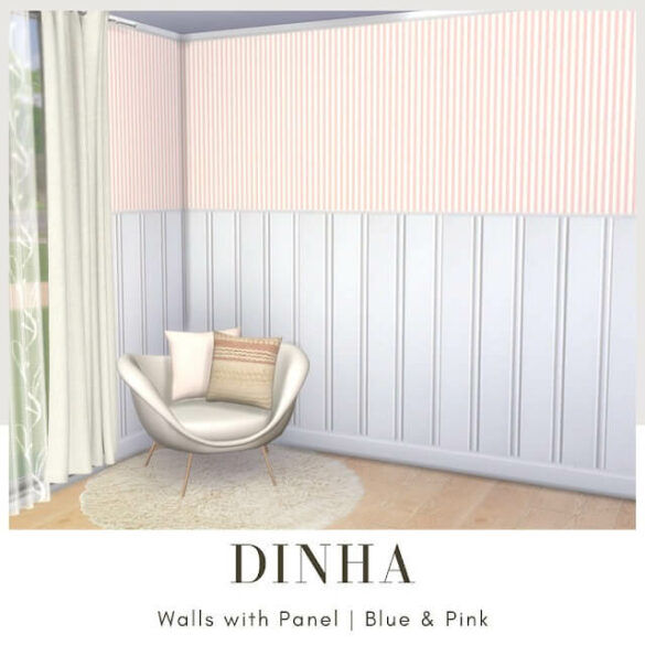 The Sims 4 Walls with Panel at Dinha Gamer