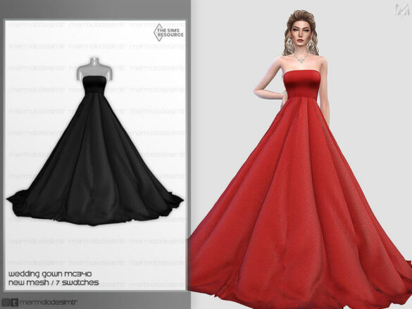 The Sims 4 Wedding Gown MC340 by mermaladesimtr