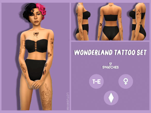 wonderland tattoo set base game compatible female